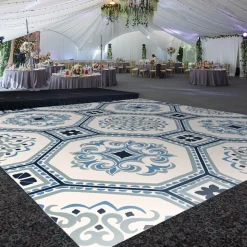 Premium Vinyl Dance Floor Wrap Custom Size - Boho Dax Azul