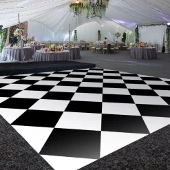 Premium Vinyl Dance Floor Wrap Custom Size - Classical Checkered Pattern