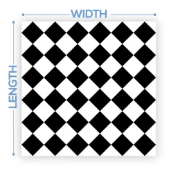 Premium Vinyl Dance Floor Wrap Custom Size - Classical Checkered Pattern