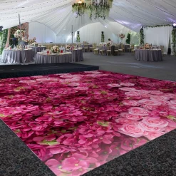 Premium Vinyl Dance Floor Wrap Custom Size - Romance Ombre Rose