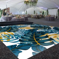 Premium Vinyl Dance Floor Wrap Custom Size - Tropical Indigo