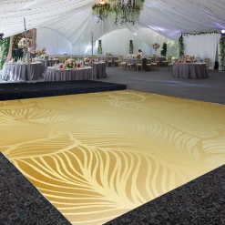 Premium Vinyl Dance Floor Wrap Custom Size - Fairytale Golden Palm