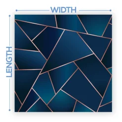 Premium Vinyl Dance Floor Wrap Custom Size - Geometric Blue Tri