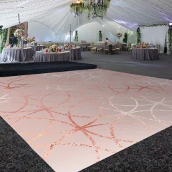 Premium Vinyl Dance Floor Wrap Custom Size - Geometric Rose Eleg
