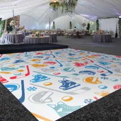 Premium Vinyl Dance Floor Wrap Custom Size - Boys Birthday Hockey Play