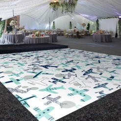 Premium Vinyl Dance Floor Wrap Custom Size - Boys Birthday Jet Set