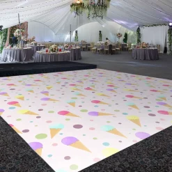 Premium Vinyl Dance Floor Wrap Custom Size - Girls Birthday Sweet Cone