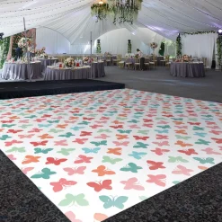 Premium Vinyl Dance Floor Wrap Custom Size - Girls Birthday Butterfly World