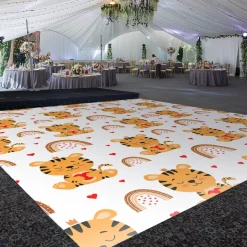 Premium Vinyl Dance Floor Wrap Custom Size - Girls Birthday Safari Dream
