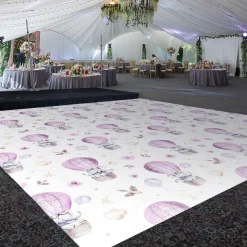 Premium Vinyl Dance Floor Wrap Custom Size - Girls Birthday Hot Balloons