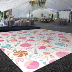 Premium Vinyl Dance Floor Wrap Custom Size - Girls Birthday Sweet Tooth