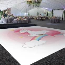 Premium Vinyl Dance Floor Wrap Custom Size - Girls Birthday Pink Fantasy