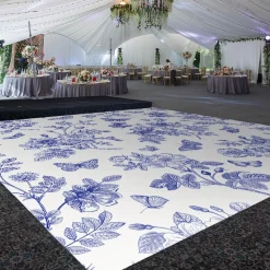 Premium Vinyl Dance Floor Wrap Custom Size - Classical Blue Flutter