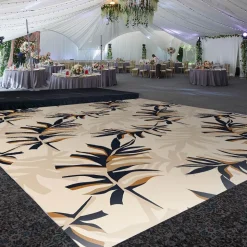 Premium Vinyl Dance Floor Wrap Custom Size - Boho Linda Leafs