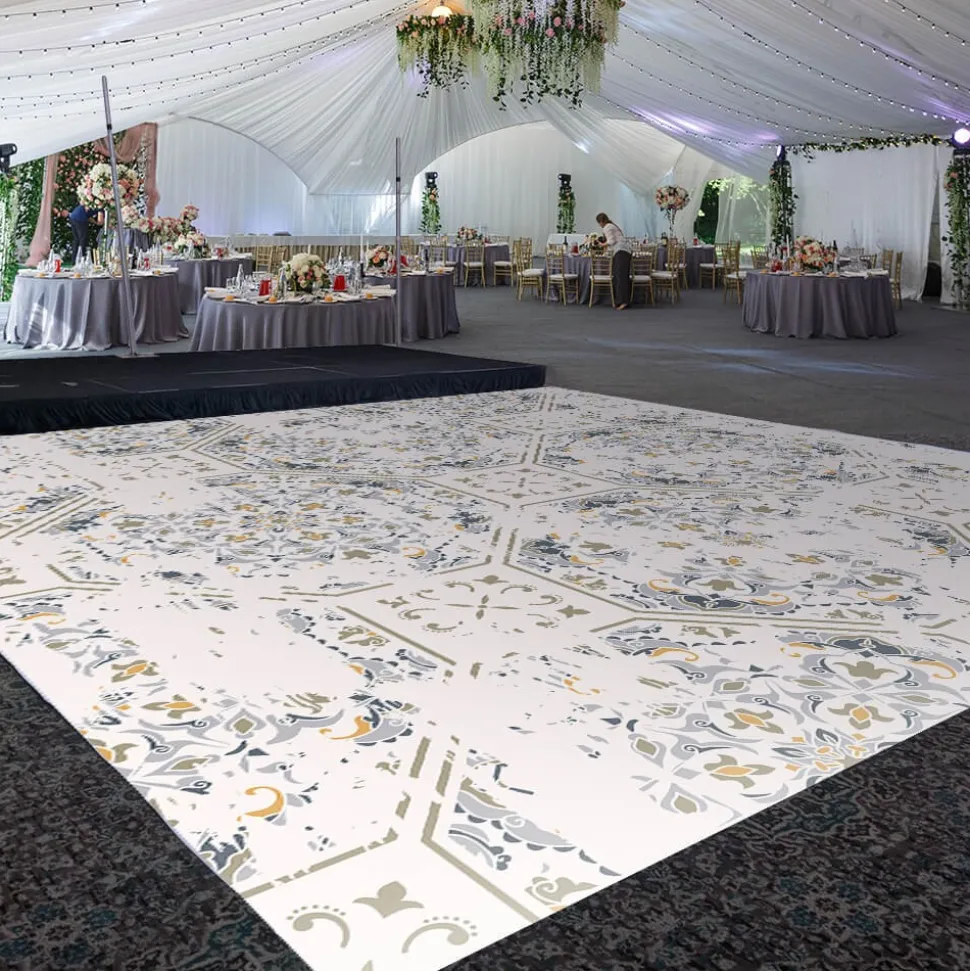 Premium Vinyl Dance Floor Wrap Custom Size - Boho Patchwork
