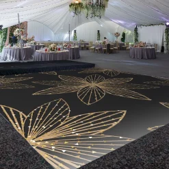 Premium Vinyl Dance Floor Wrap Custom Size - New Year's Day Gold Dome Star
