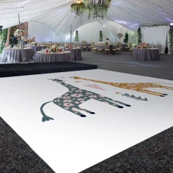 Premium Vinyl Dance Floor Wrap Custom Size - Children's Birthday Giraffe Love