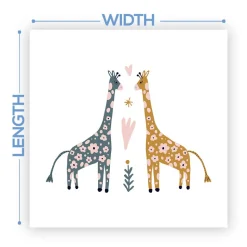 Premium Vinyl Dance Floor Wrap Custom Size - Children's Birthday Giraffe Love