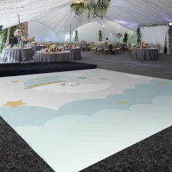 Premium Vinyl Dance Floor Wrap Custom Size - Children's Birthday Over The Moon