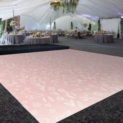 Premium Vinyl Dance Floor Wrap Custom Size - Easter Day Pink Bunny