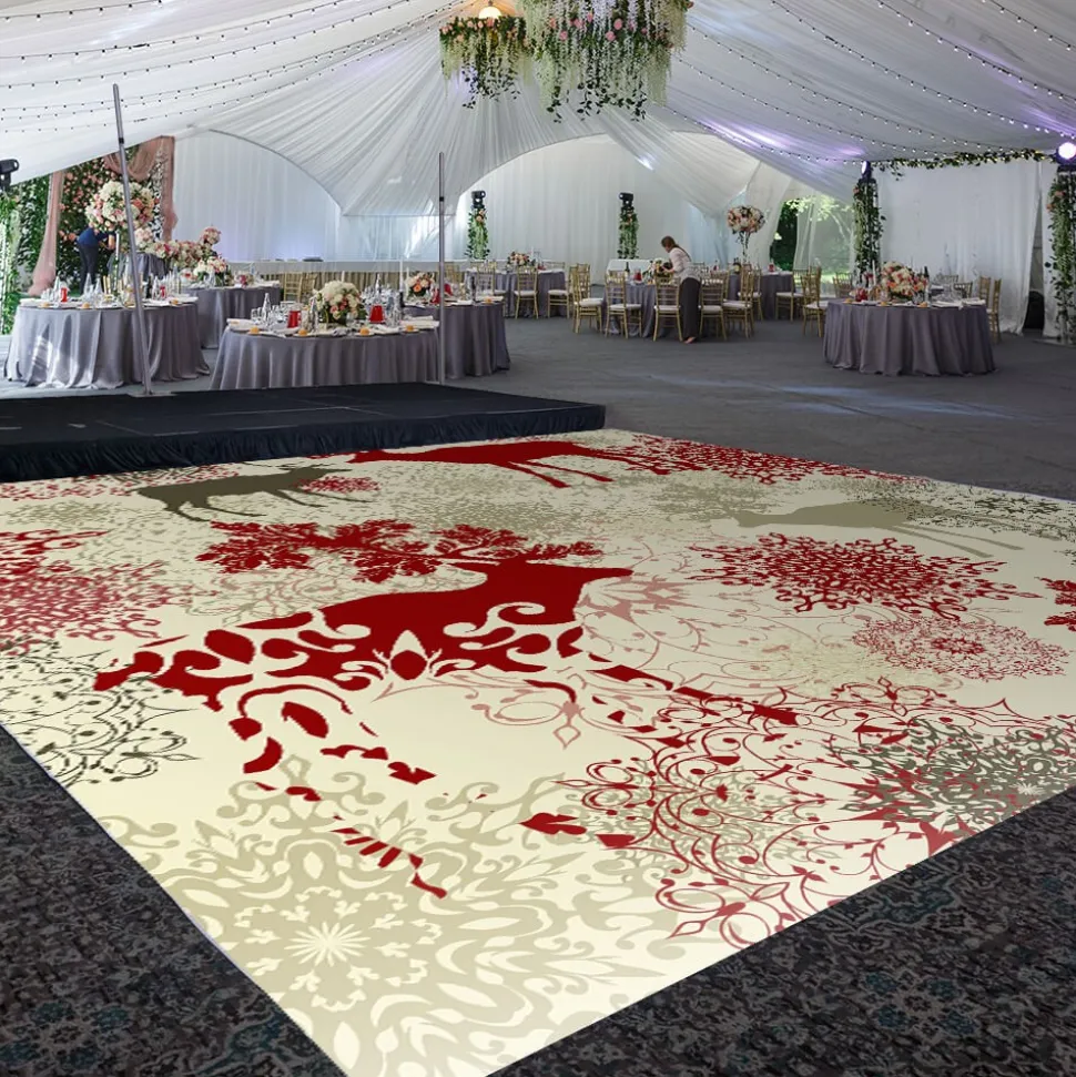 Premium Vinyl Dance Floor Wrap Custom Size - Christmas Day A Retro Xmas