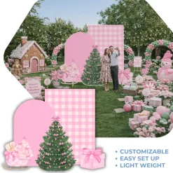 Pretty Pink Xmas Foam Core Backdrop Kit by PopScene™
