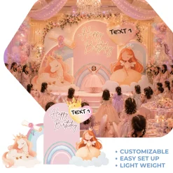 Princess 2 Foam 2 Core Birthday Backdrop Kit by PopScene™