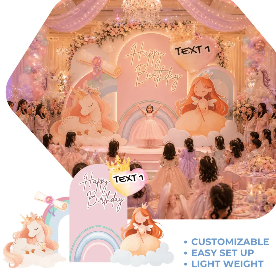 Princess 2 Foam 2 Core Birthday Backdrop Kit by PopScene™