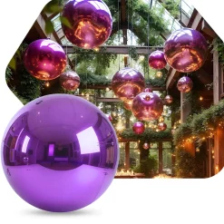 Purple Giant Inflatable Mirror Ball Sphere – Maxorb™ Reflective Ceiling Event Decor – Commercial Installation Sizes