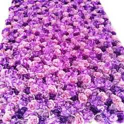 Purple & Pink Mixed Florals - Curtain Style Floral Wall - Easy Install! Select Size