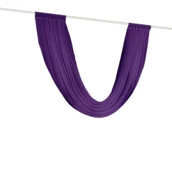 Purple Sheer Chiffon Valance Curtain – Curved Backdrop Swag Topper with Rod Pocket (4ft Wide x 4ft, 5ft, 6ft Height Options)