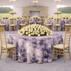 Purple Tivoli Jacquard Tablecloth - Multiple Size Options