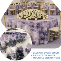 Purple Tivoli Jacquard Tablecloth - Multiple Size Options