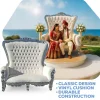 Queen Bride and Groom Throne Loveseat - White & Silver