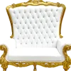Queen Bride and Groom Throne Loveseat - White & Gold