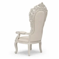 Queenship Throne Chair - White Vinyl/White Frame