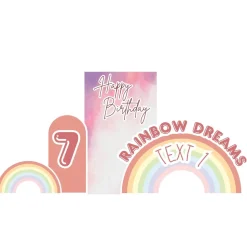 Rainbow Dreams Foam Core Birthday Backdrop Kit by PopScene™