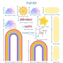 Rainbow Magic Foam Core Birthday Backdrop Kit by PopScene™