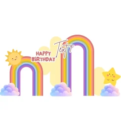 Rainbow Magic Foam Core Birthday Backdrop Kit by PopScene™