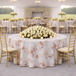 Raspberry Primavera Jacquard Tablecloth - Multiple Size Options
