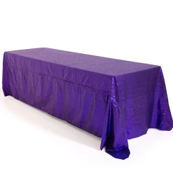 Rectangle 90" X 156" Sequin Tablecloth by Eastern Mills - Premium Quality - Purple