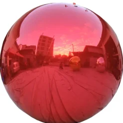 Red Giant Inflatable Mirror Ball Sphere – Maxorb™ Reflective Ceiling Event Decor – Commercial Installation Sizes
