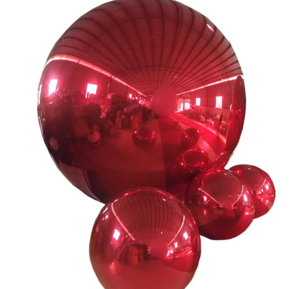 Red Giant Inflatable Mirror Ball Sphere – Maxorb™ Reflective Ceiling Event Decor – Commercial Installation Sizes