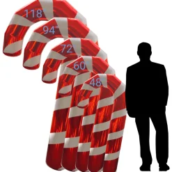 Red Giant Inflatable Mirror Candy Cane – Maxorb™ Reflective Holiday Event Decor – Commercial Installation Sizes