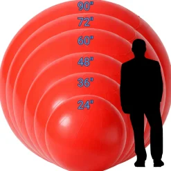Red Giant Inflatable Modern Ball Sphere – Maxorb™ Event Decor – Commercial Installation Sizes