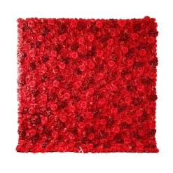 Red Mixed Floral Wall - Curtain Style - Easy Install! Select Size