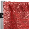 Red Sequin Backdrop Curtain w/ 4" Rod Pocket by Eastern Mills - 12ft Long x 4.5ft Wide