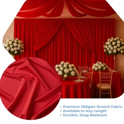Red Spandex "Spandino" Drape by Eastern Mills - 200GSM - 5ft Wide