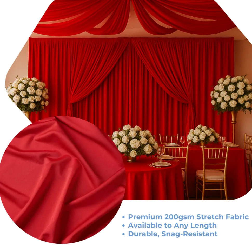 Red Spandex "Spandino" Drape by Eastern Mills - 200GSM - 5ft Wide