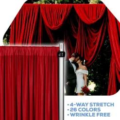Red 4-Way Stretch Spandex Drape Panel - Choose your Size